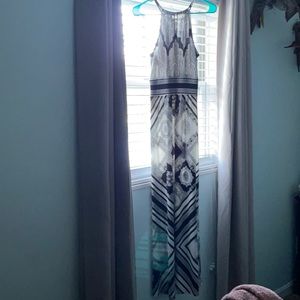 Black and white maxi dress.